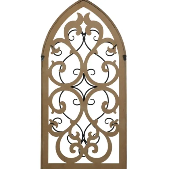 Arched Wood And Metal Layered Scroll Wall Plaque-Kirkland's Home Shop