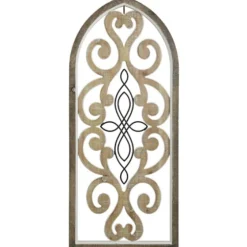 Arched Wood And Metal Scroll Wall Plaque-Kirkland's Home Online