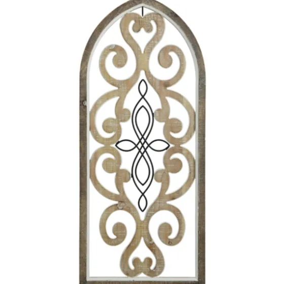 Arched Wood And Metal Scroll Wall Plaque-Kirkland's Home Online