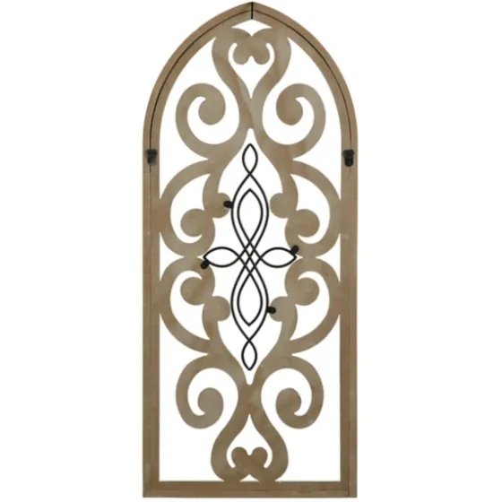Arched Wood And Metal Scroll Wall Plaque-Kirkland's Home Online
