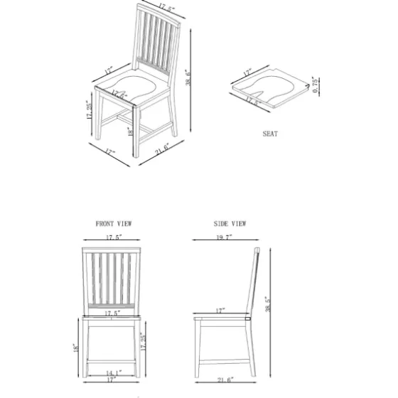 Armless Slat Back 2-Pc. Dining Chair Set-Kirkland's Home Store