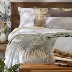 Artichoke Herringbone Fringe Throw-Kirkland's Home Online