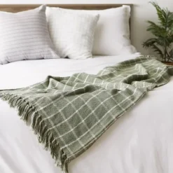 Artichoke Plaid Fringed Throw-Kirkland's Home Cheap