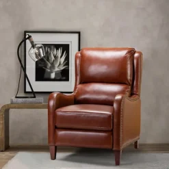 Arturo Leather Wingback Recliner-Kirkland's Home New