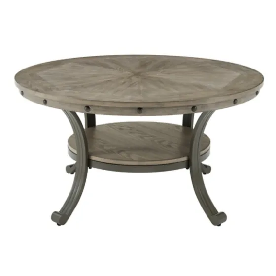 Ash Round Nailhead Coffee Table-Kirkland's Home Store