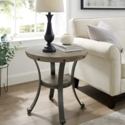 Ash Round Nailhead Side Table-Kirkland's Home Store