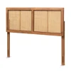 Ash Walnut Wood Rattan Frame King Headboard-Kirkland's Home Clearance
