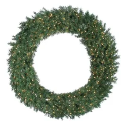 Aspen Spruce Warm White Pre-Lit Wreath, 60 In.-Kirkland's Home New