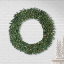 Aspen Spruce Warm White Pre-Lit Wreath, 60 In.-Kirkland's Home New