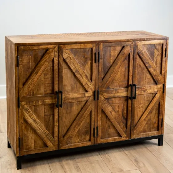 Austin Warm Wood Farmhouse Cabinet-Kirkland's Home Fashion