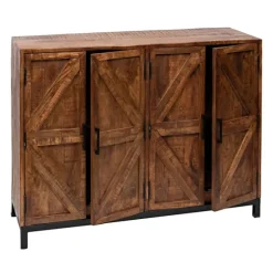 Austin Warm Wood Farmhouse Cabinet-Kirkland's Home Fashion