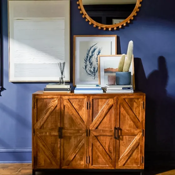 Austin Warm Wood Farmhouse Cabinet-Kirkland's Home Fashion