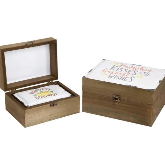 Autumn Boxes With Metal Covers, Set Of 3-Kirkland's Home Discount