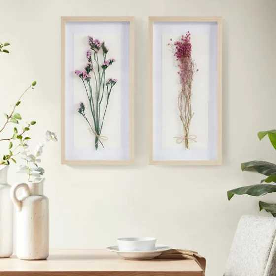 Avant Garden Dried Flowers Shadowboxes, Set Of 2-Kirkland's Home Flash Sale