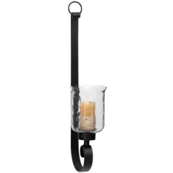 Axel Black Iron Scroll Sconce-Kirkland's Home Outlet