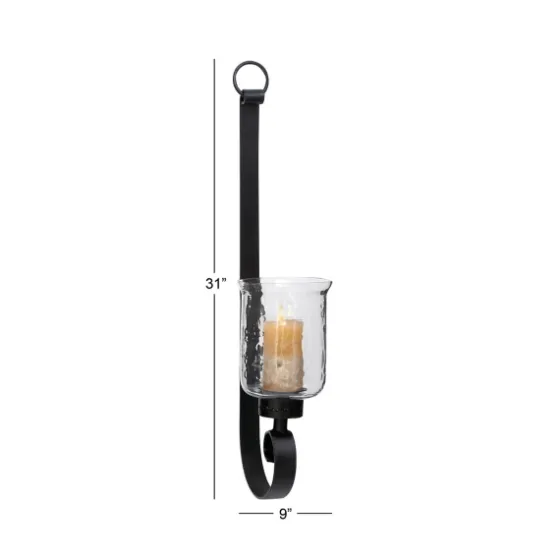 Axel Black Iron Scroll Sconce-Kirkland's Home Outlet