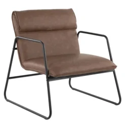 Axel Espresso Leather Industrial Accent Chair-Kirkland's Home Outlet