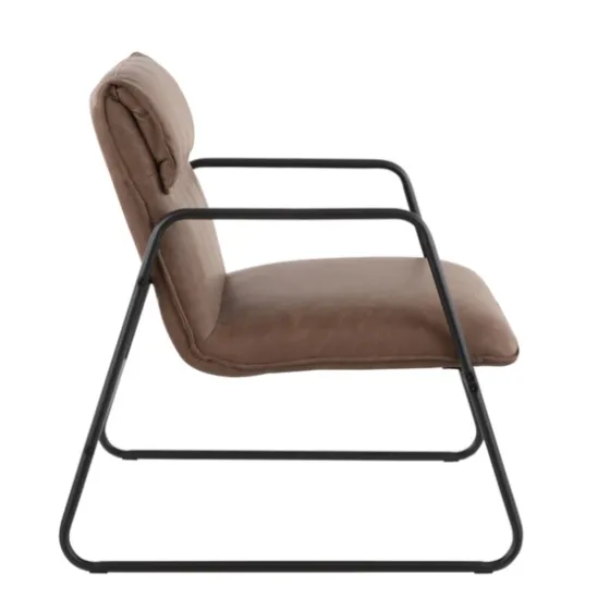 Axel Espresso Leather Industrial Accent Chair-Kirkland's Home Outlet