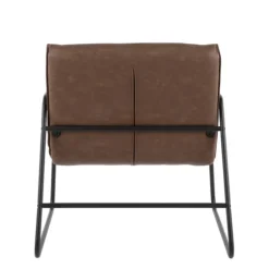 Axel Espresso Leather Industrial Accent Chair-Kirkland's Home Outlet
