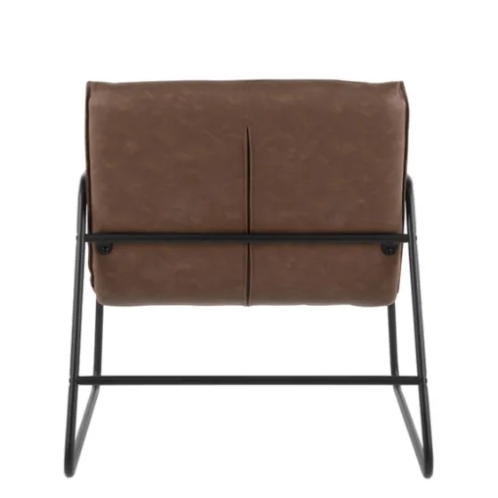 Axel Espresso Leather Industrial Accent Chair-Kirkland's Home Outlet