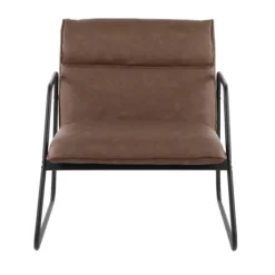 Axel Espresso Leather Industrial Accent Chair-Kirkland's Home Outlet