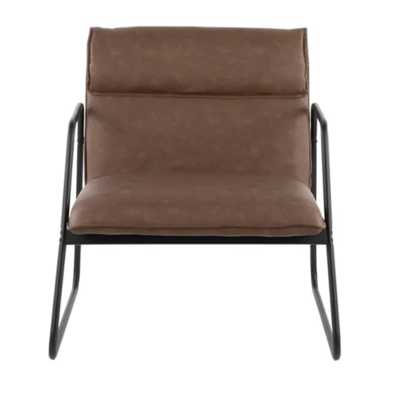 Axel Espresso Leather Industrial Accent Chair-Kirkland's Home Outlet