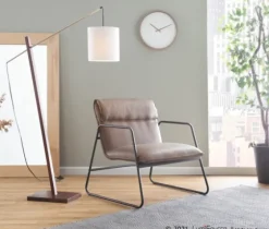 Axel Espresso Leather Industrial Accent Chair-Kirkland's Home Outlet