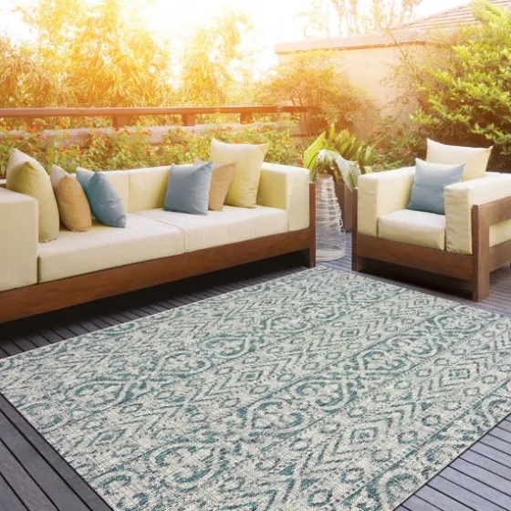 Azure Terrace Sun Shower Outdoor Area Rug, 5X8-Kirkland's Home Cheap