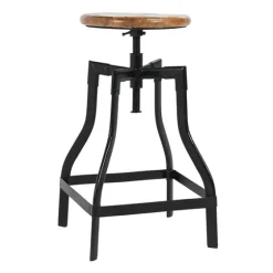 Backless Mango Wood Adjustable Bar Stool-Kirkland's Home Cheap