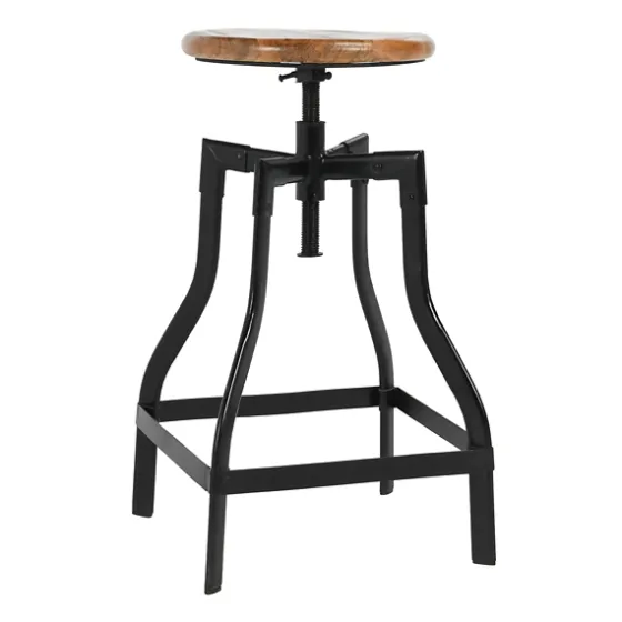 Backless Mango Wood Adjustable Bar Stool-Kirkland's Home Cheap