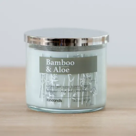 Bamboo And Aloe Triple Wick Jar Candle-Kirkland's Home Hot