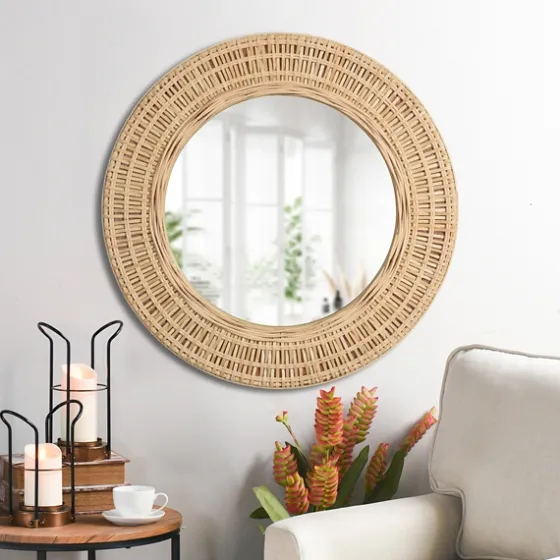 Bamboo Breeze Woven Wall Mirror-Kirkland's Home New