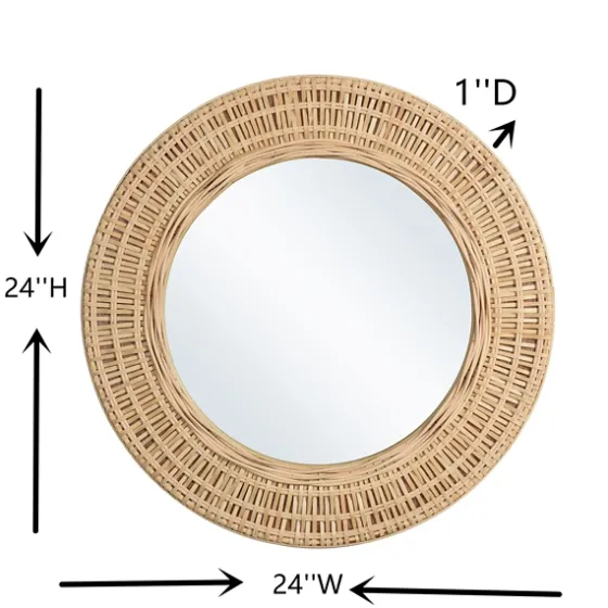 Bamboo Breeze Woven Wall Mirror-Kirkland's Home New