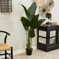 Banana Tree In Ribbed Rock Planter-Kirkland's Home Shop
