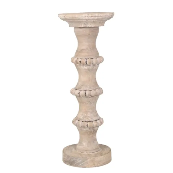 Banded Bead Wood Candle Holder, 15 In.-Kirkland's Home Best Sale