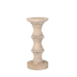 Banded Bead Wood Candle Holder, 11 In.-Kirkland's Home Outlet