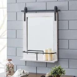 Barn Door Mirror With Shelf-Kirkland's Home Clearance