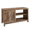 Barn Door Rustic Oak Tv Stand With Open Shelves-Kirkland's Home Best Sale