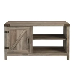 Barn Door Wash Tv Stand With Open Shelves-Kirkland's Home Shop