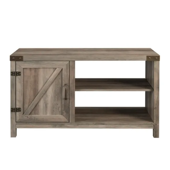 Barn Door Wash Tv Stand With Open Shelves-Kirkland's Home Shop