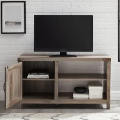 Barn Door Wash Tv Stand With Open Shelves-Kirkland's Home Shop