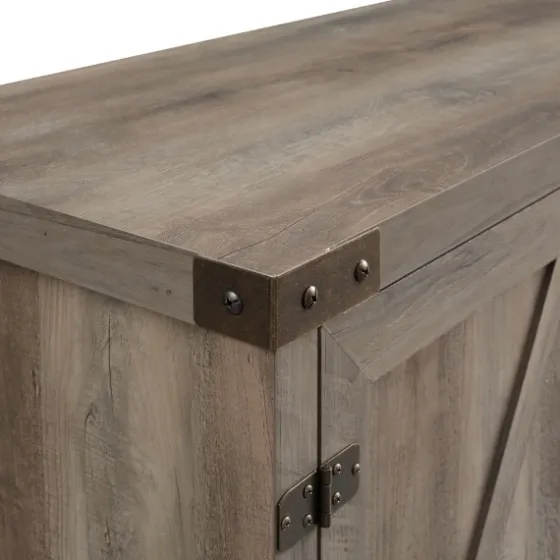 Barn Door Wash Tv Stand With Open Shelves-Kirkland's Home Shop