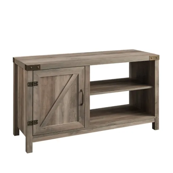 Barn Door Wash Tv Stand With Open Shelves-Kirkland's Home Shop
