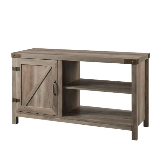 Barn Door Wash Tv Stand With Open Shelves-Kirkland's Home Shop