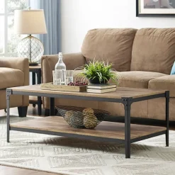 Barnwood Angle Iron Coffee Table-Kirkland's Home Discount