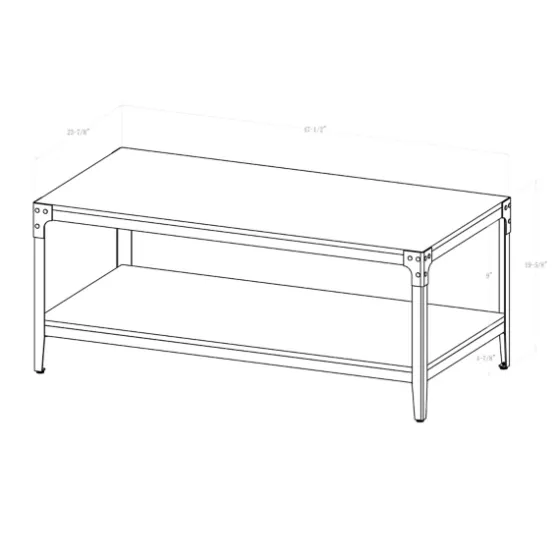 Barnwood Angle Iron Coffee Table-Kirkland's Home Discount