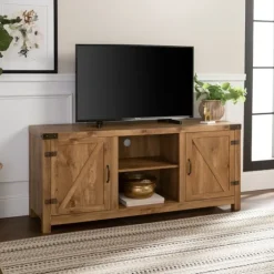 Barnwood Barn Doors Tv Stand-Kirkland's Home Cheap