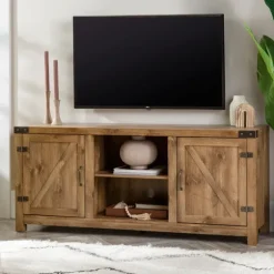 Barnwood Barn Doors Tv Stand-Kirkland's Home Cheap