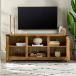 Barnwood Barn Doors Tv Stand-Kirkland's Home Cheap