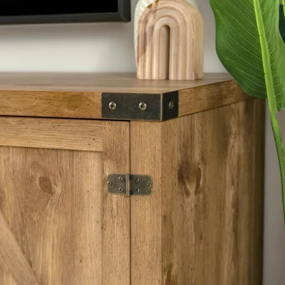Barnwood Barn Doors Tv Stand-Kirkland's Home Cheap